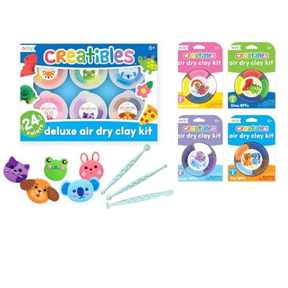 Ooly Creatibles Air Dry Clay for Kids, Includes 10 Reusable Tubs, 40 Colors - style: 40 Colors Deluxe Set