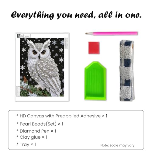 SuuTang 5D Owl Diamond Art Pearl Painting Kits for Adults, 13.8X17.8 inch - color: OWL 002