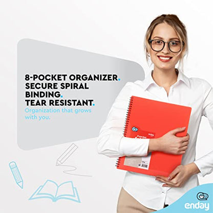 Poly 8 Pocket Organizer File Folder Letter Legal Document Organizer Perfect for Office, College, School and More (Pack of 18) - By Emraw - size: 18 Pack