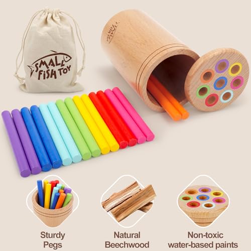 Montessori Toys for Toddlers 1-3 Wooden Fine Motor Learning Preschool Toys - style: 8 colors