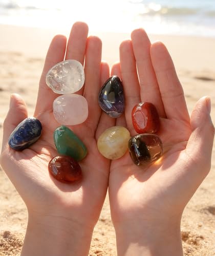 15PCS Natural Healing Crystals Set with Amethyst Gift Kit - color: Rainbow