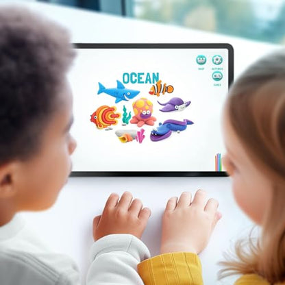 Hey Clay 15 Cans Set - Colourful Modelling Kids Air-Dry Clay 15 Cans with Sculpting Tools and Fun Interactive Instructions for Children Age 3+ (Ocean) - color: Ocean