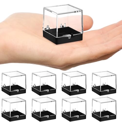 Mineral Specimen Storage Boxes 24-Pack Clear Plastic Display Cases 2.75X1.37X1.37In Rock Collection Organizer for Collectibles and Crystal Display