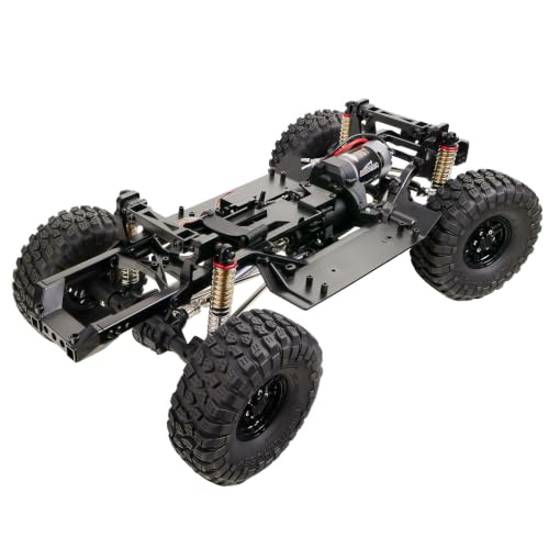 1/10 RC Crawler 313mm Chassis Kit, DIY Rolling Frame Assembly with 2-Speed Gearbox, 35T 550 Motor, Axles and Links for RC Crawler Build (with Wheels)