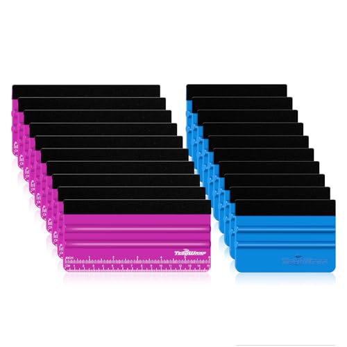 TECKWRAP Professional Felt Squeegee for Vinyl, 20 PCS - color: 20pcs Pitaya & Blue