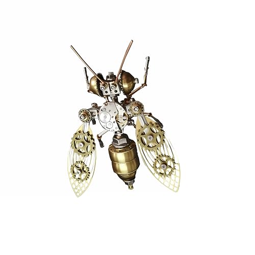 Mechanical Metal 3D Bumblebee Model Kits Puzzle for Adults Insect Steampunk Assembly DIY 150+Pcs 3 Hours Build Time Desk Decor Christmas & Birthday Gift for Hobbyists Men(Bumblebee) - style: Bumblebee
