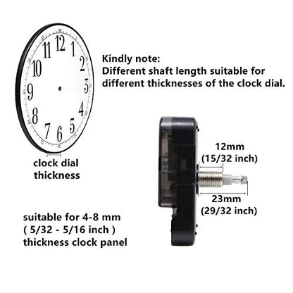 Youngtown 12888 Clock Movement 15/32" Thread Battery Operated Replacement - color: Black, size: thread length 15/32 inch