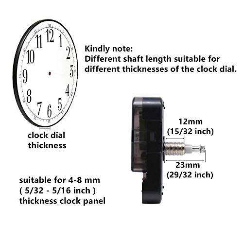 Youngtown High Torque Long Shaft Clock Movement Kit with 12 Inch Gold Hands - color: Gold, size: 29/32 inch Total shaft length