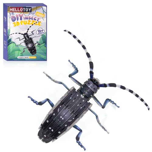 3D Acrylic Insect Puzzle DIY Bug Model Kit Animal STEM Gift - color: Longhorn Beetle