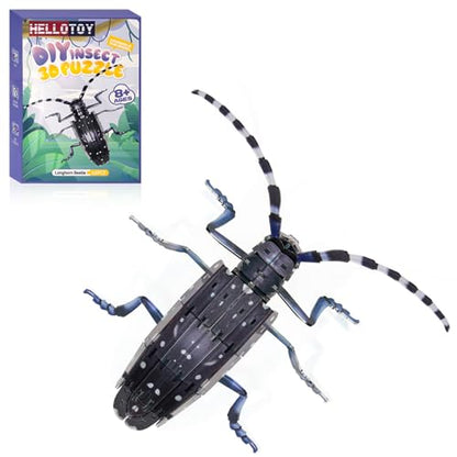 3D Acrylic Insect Puzzle DIY Bug Model Kit Animal STEM Gift - color: Longhorn Beetle