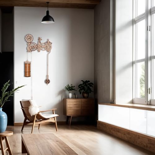 WOODEN.CITY Steampunk Wall Clock Kit – 3D Wooden Puzzle for Adults, Mechanical DIY Clock Model with Pendulum, No Glue Required, Made in EU - color: Steampunk Wall Clock