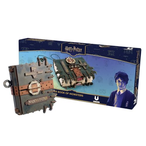 UGEARS Harry Potter The Monster Book of Monsters - 3D Wooden Puzzles for Adults, Mechanical Wooden Model Kits for Adults to Build, DIY Building Craft Kit, Brain Teaser Puzzle, Hobby Gift 3D Puzzle