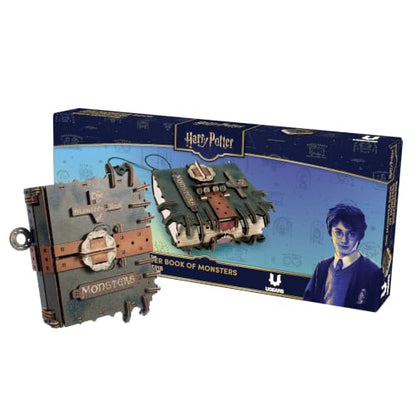 UGEARS Harry Potter The Monster Book of Monsters - 3D Wooden Puzzles for Adults, Mechanical Wooden Model Kits for Adults to Build, DIY Building Craft Kit, Brain Teaser Puzzle, Hobby Gift 3D Puzzle