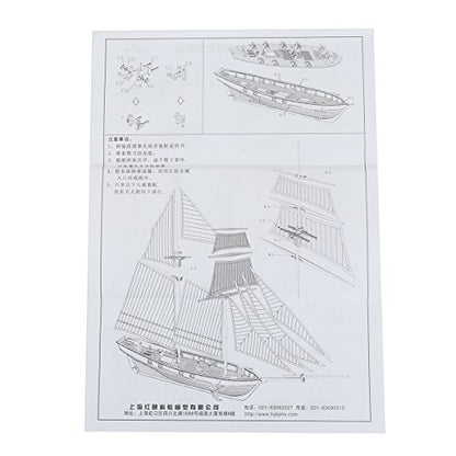 HAPYLY 1/130 Scale DIY Hobby Wooden Ship Science Equipmen Assembly Model Boat Kits Sailing Boat Kit Decor Toy Gift - size: 1:130