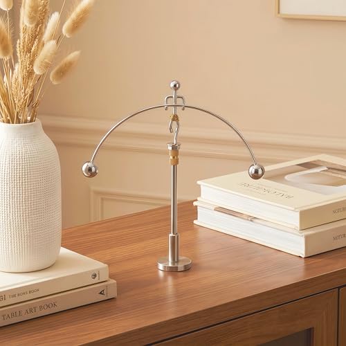 Sunnytech Steel Physics Toy Kinetic Art Balance Toy Balancing Decompressive Science Psychology Home Office Toy for Desk Decor Golden Pants Hercules WJ149 - style: WJ149