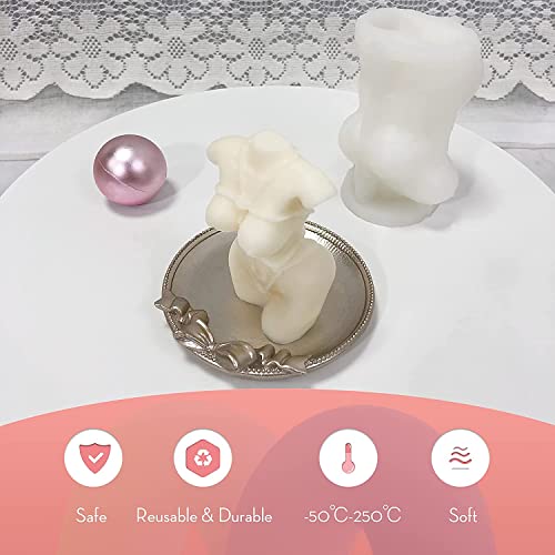 Candle Molds - Silicone Mold for Candles Making, DIY 3D Moulds for Soy Wax, Beeswax, Scented Candle, Valentine's Day Gifts (Body) - color: Body