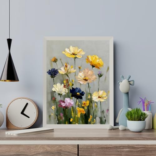 CHWGLFGG 5D Wild Flowers Diamond Art Kits for Adults Beginners 12x16in - color: KM895-1