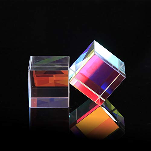 GARPROVM Optical Glass RGB Dispersion Prism X-Cube, Light Spectrum Educational Model for Physics Science Photography Decoration, 3 Pieces 5mm - size: 5mm