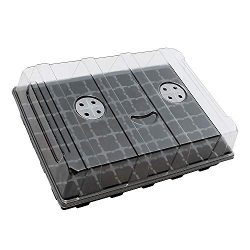 Gardzen Seed Starter Tray, 5 Pack Smiling Face Plant Germination Trays with Total 350-Cell, Seed Starter Kit with Humidity Vented Domes and Bases for Starting Vegetable Flower Herb Seeds 18" x 14" - size: 70-Cell White Eyes 5-Pack