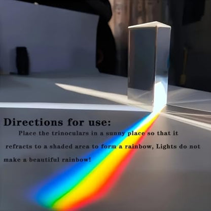 1PCS Clear Triangular Prism Optical Glass Triple Prism for Photography Effects Physics Teaching Light Spectrum Optics-Large - size: Large