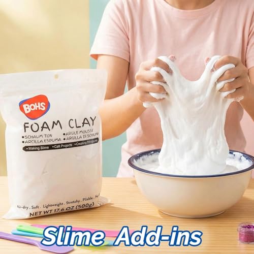 BOHS Foam Clay, White Air Dry Modeling Clay, 1.1 lb - color: White, size: 500 g