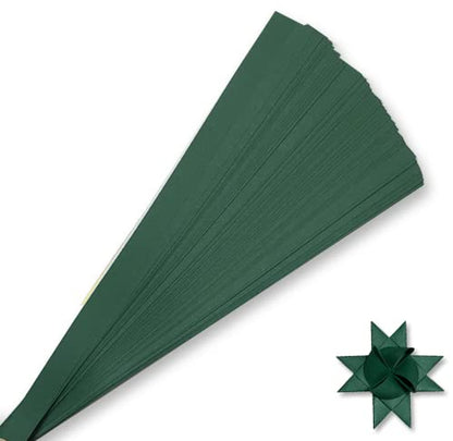 Glossy, Forest Green Paper Strips for Weaving Projects. Paper Strips for Moravian Stars, German Stars and Froebel Stars. 50 strips per pack (Glossy Forest, 1 x 25 inch) - size: 1 inch wide