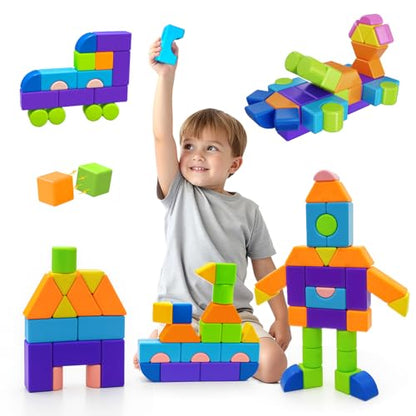 Pairez Toys Magnetic Building Blocks, Magnetic Blocks for Kids Ages 4-8 - color: 37 Pieces