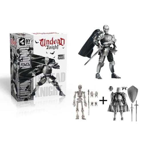 5.5 inch T13 Skeleton Knight Action Figure Set - color: Silver Skull Knight