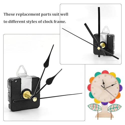28mm Quartz Long Shaft Clock Movement Kit - DIY Wall Clock Mechanism with 1-1/10 Inch Shaft, 2 Pairs of Hands, Replacement Clock Repair Kit