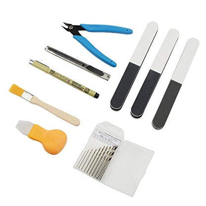 Professional 39 PCS Model Tools Kit Modeler Basic Tools Craft Set Hobby Building Tools Kit for Gundam Car Model Building Repairing and Fixing(Q)