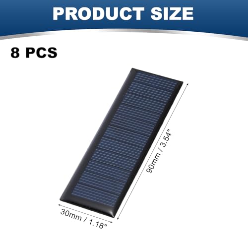 MECCANIXITY 8Pcs 5.5V 0.33W 60mA Mini Solar Panels, Small Solar Photovoltaic Power Cell Charge DIY Electric Toy Materials Kits - style: 5.5V 0.33W 0.06A