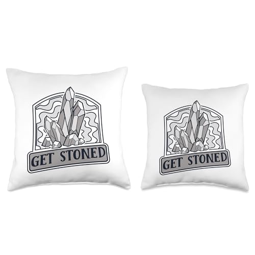 Best Rocks And Minerals Kit Guide Collection Gifts Get Stoned Geologist Rockhounding Mineral Collector Throw Pillow, 16x16, Multicolor - size: 16x16