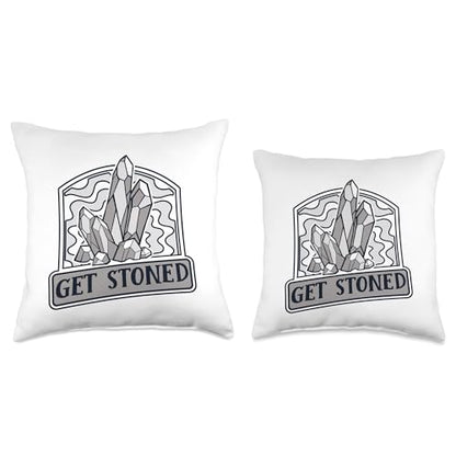 Best Rocks And Minerals Kit Guide Collection Gifts Get Stoned Geologist Rockhounding Mineral Collector Throw Pillow, 18x18, Multicolor - size: 18x18