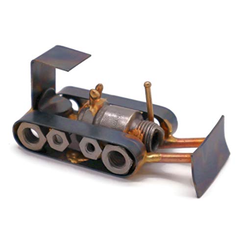 Bulldozer Collectible Handmade Metal Art Figurine, Desk Accessories, Trophy, Boss Gift, Home Office Décor, Construction Worker Gift - style: Bulldozer