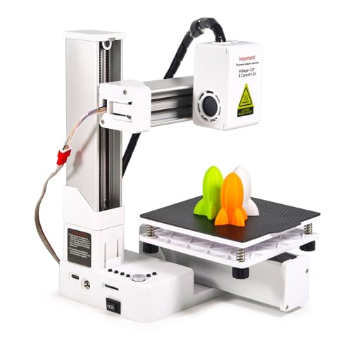 Mini FDM 3D Printer, 100x100x100mm, for Beginners, PLA/TPU - color: White