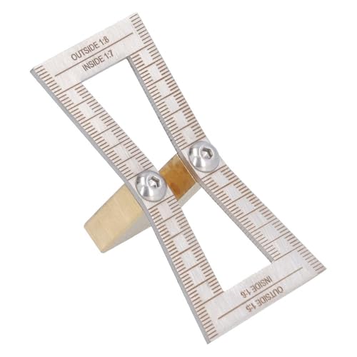 Marker with 1:5/1:6/1:7/1:8 Slopes - Brass and Stainless Steel Scribing Gauge for Woodworking Board Splicing and Right Angle Connections(With Scale) - size: With Scale