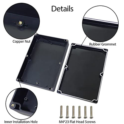 LeMotech Project Box ABS Plastic Junction Box IP65 Waterproof Hobby Box Electrical Boxes Universal Enclosure for Electronic Black 8.9X 5.7X 3.1 inch(230x150x85mm)（Pack of 1 - color: Black (1 pack), size: 8.9" x 5.7" x 3.1"