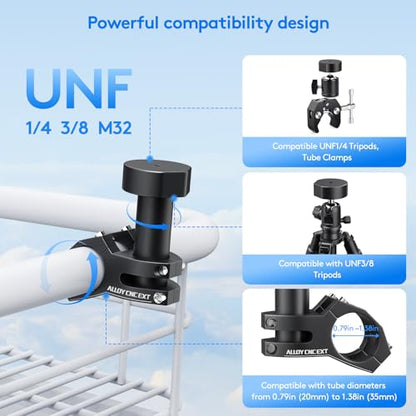 Starlink Mini Mount Kit for RV, Boat, Camper, Ladder & Guardrail - CNC Aluminum Alloy Adjustable Clamp (0.79"-1.38" Pipe Diameter) - Universal Pipe Adapter Compatible with Starlink mini - style: Upright bracket