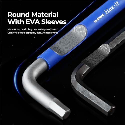 toolant Allen Wrenches Sets 22pcs(Metric&SAE), Extra Long Arm Allen Key Set with Ball End, Crafted Hex Key Set with Color Coded Sleeves, Unique Patented Holder Design for Magnetizing and Demagnetizing - size: 22PCS (Metric&SAE)