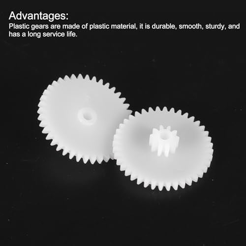 MECCANIXITY 30 Pcs Plastic Gears 40 Teeth Plastic Motor Gear Model 40102B Reduction Gear for RC Car Model DIY Robot (White, Module 0.5) - style: 40 Teeth