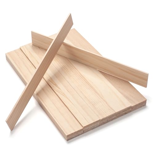 Wood Strips Slats Wooden Sticks for Crafts 1/8" × 1.5" × 12", 30 PCS Thin Wood Trim Planks Lumber Flat Boards Pieces Square Wooden Dowel Rods for Crafting, Woodworking, Model Making - size: 1/8x1.5x12 in - 30PCS