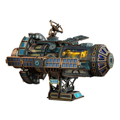 YSWOOD WORLD 3D Wooden Puzzles for Adults Black Space Station DIY Model Kit