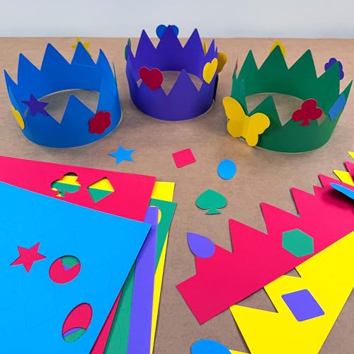 FreshCut Crafts DIY Birthday Crown Kit, Makes 12, Jewel Colors - color: Jewel