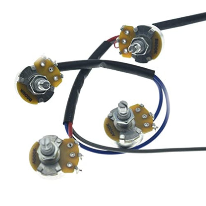 Guitar Prewired Wiring Harness Humbucker Solderless Wiring Harness 2V2T with 500K Pots and 3 Way Toggle Switch For Dot Series - size: For Dot Series