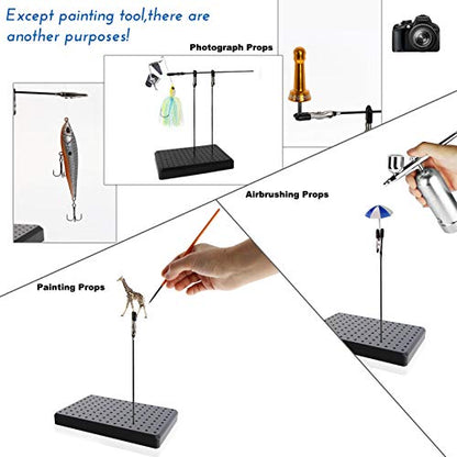 GJJC10B- 2PCS Model Painting Stand Base and 40pcs Alligator Clip Sticks for Airbrush Hobby Model Parts New - style: 2PCS