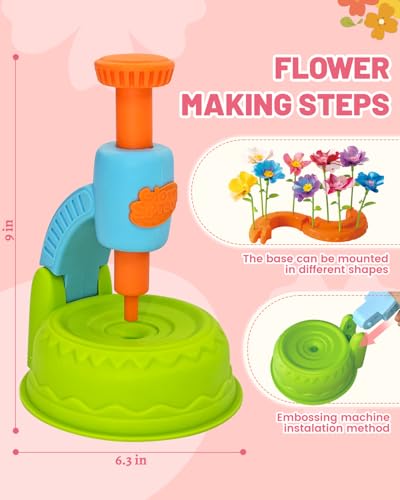 Glowsprout DIY Flower Bouquet Maker Kit with Fabric Petals for Girls, Green - color: blue