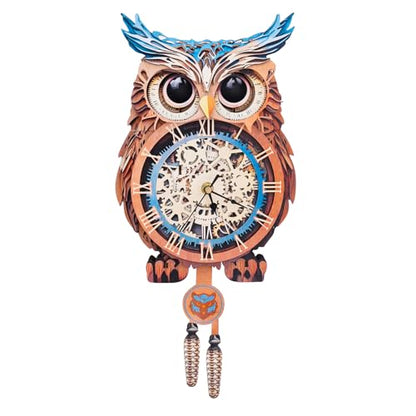 KAAYEE 3D Puzzles for Adults Owl Clock Bird Wooden Puzzle DIY Craft - color: Cute Owl Clock