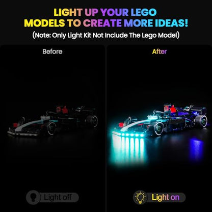 Upgraded Led Light Kit Compatible with LEGO Mercedes-AMG F1 W15 Race Car Building Set, Lights Decoration Compatible with LEGO 77244 (Model Not Included) - style: Classic Version 77244