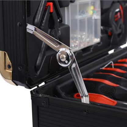 969-Piece Professional Home Repair Tool Kit with Rolling Aluminum Toolbox, 4 Drawers, Wrenches, Sockets, Screwdrivers & More – Complete Tool Set for Home, Garage, DIY, Handyman,Black - color: Black