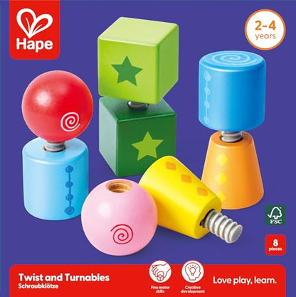 Hape Twist and Turnables Wooden Building Block Learning Set